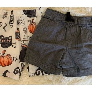 Baby Boy Shorts Halloween & Denim 3-6 mos Lot of 2. O 014